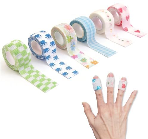 Skin Picking Prevention Finger Covers with Self Adhesive Bandage Wrap - Flexible Comfort Anti-Picking Caps for Dermatillomania, Nail Biting & Cuticle Protection