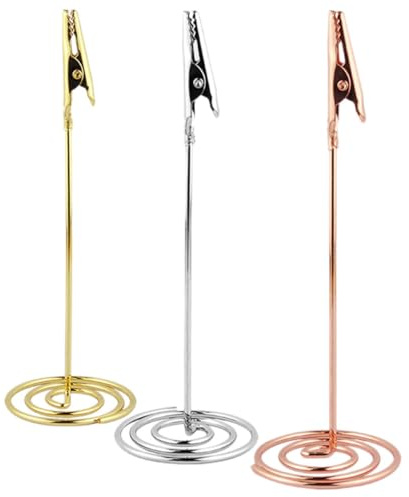 HAPINARY 3 Stück Eisendraht Memo Clip Halter für Tischdekorationen und Empfangstische Praktischer Notizhalter mit Einfachem und Elegantem Design