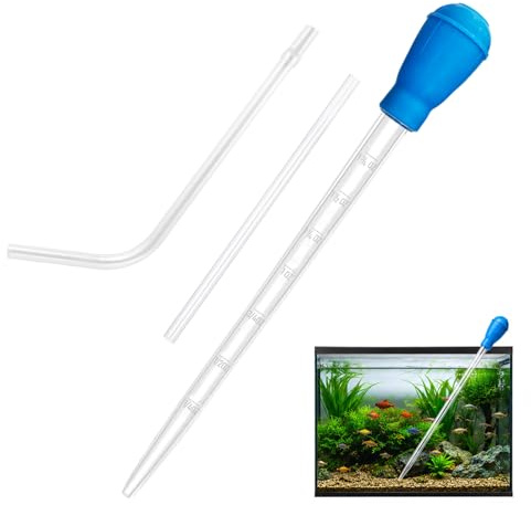 Lafefe 27.7IN Extra Long Turkey Baster for Aquarium, 50ml Large Baster with L-Shaped & Straight Extension Tubes, Precision Coral Feeder and Fish Feeder Tank Cleaning Tool