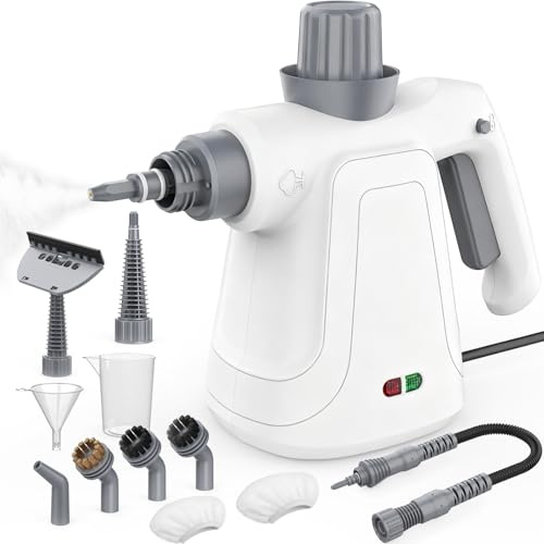 Yousmart Handheld Steam Cleaner, 1300W with 450ml Tank & 12 Accessories
