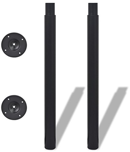Festnight 2er Set Höhen Verstellbar Tischbein Tischbeine Teleskopfuß Tischfuß Schwarz 710 mm bis 1100 mm