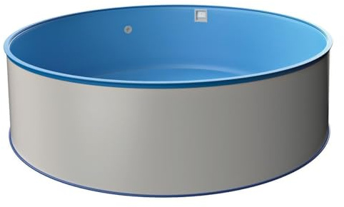 Runder Stahlwandpool Ø 5,00 x 1,20 m, Stahlwand 0,6 mm, inkl. Bodenschienen & Handlauf, Innenhülle 0,6 mm in Blau, Premium Qualität, Made in Europe