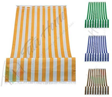 Tata Home Tenda da Sole a Righe per Balcone Veranda o Terrazzo con Anelli e Ganci Tessuto Resistente da Esterno Misura cm 280x300 Colore Giallo