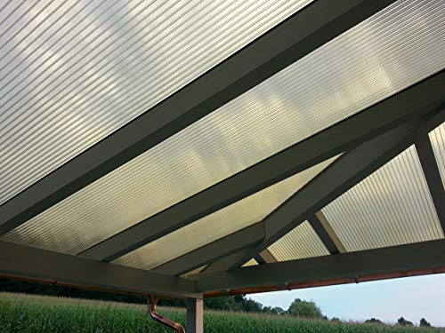 Terrassendach Terrassenüberdachung Carport Komplettset Polycarbonat 16mm 3-Fach Stegplatten bronce bronze 16mm Stegplatten Tiefe:4000mm|Breite:2080mm - Mehrere Maße verfügbar