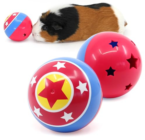 HAYPIGS Treat Ball im Zirkus-Look - 3-in-1 Spielzeug gegen Langeweile – Kaninchen Spielzeug - Hamster Spielzeug – Meerschweinchen Spielzeug – Spielzeug für Kleintiere