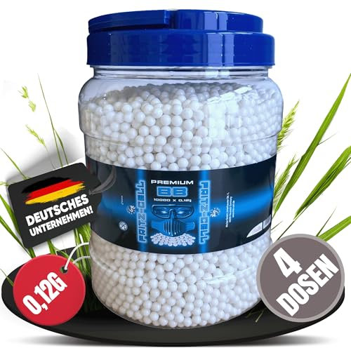 4 x Airsoft Softair Kugeln Fritz-Cell BBS 6 mm 0,12g 10000 Stück im praktischen Behälter
