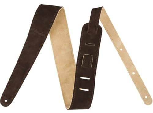 Fender© 2 Suede Strap, Brown/Tan, Rev.