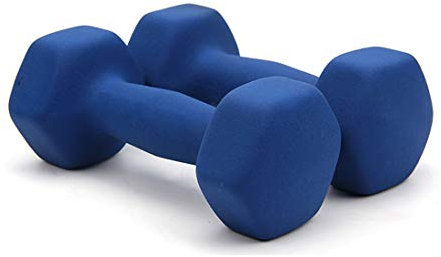 Hex Rubber Kurzhanteln für Frauen und Männer, Gusseisen Farbe Hanteln Gewicht Set, Gewichte Fitness Home Gym Übung Langhantelset, 1 kg / 1,5 kg / 2kg / 3kg / 4kg / 5kg (1 Paar),Blau,3kg*2