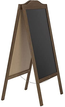 Rustikal handgemachtes holz Kreidetafel, Kundenstopper, Aufsteller Kreidetafel (120 x 60 cm), zweiseitiges Tafel, Werbetafel Holztafel Werbeaufsteller, Gehwegaufsteller (120x60cm -6kg, Braun)