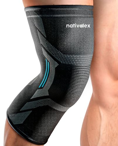 NativoDex Rodillera Menisco y Ligamento de Compresión Antideslizante – Rodillera Ortopédica Deportiva Estabilizadora para Hombre y Mujer – Soporte para Running, Gimnasio, Artrosis, Tendinitis y Rótula