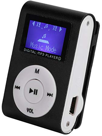 Mini Lecteur MP3 avec Clip - Lecteur de Musique MP3 Portable avec écouteurs - Extension Maximale de 32 Go - Longue Durée de Vie de la Batterie - pour Les Enfants et Les Personnes âgées (Noir)