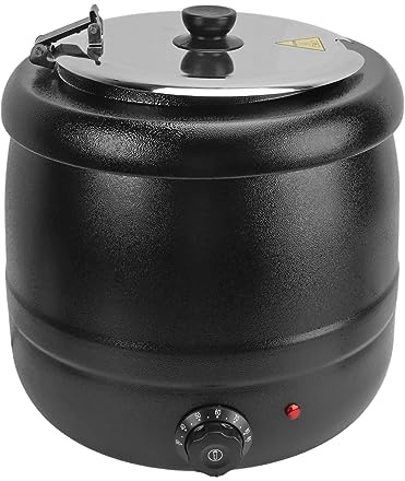 Soupwärmer 10L mit 304 Edelstahltopf, einstellbarer Temperaturregelung, isolierter Anti-Verbrühungshülle, energiesparend für Buffets & Partys (EU-Stecker 220V)