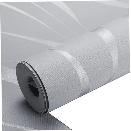 Papel Pintado Papel Pintado En Relieve Papel Pintado 3D De Rayas No Tejidas Papel Pintado Gris Transpirable Moderno Que Absorbe El Sonido Papel Pintado Con Brillo Plateado Para Sala Estar Dormitorio