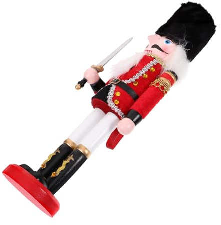 DRESSOOS Nussknacker Weihnachtsschmuck Holz Desktop Nussknacker Statue Handbemalt Holzpuppe Soldat Einzigartige Familie
