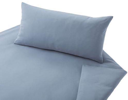 Cotonea Bio Jersey-Bettw??sche Garnitur Uni Farbe Perlblau-I195 Gr??? e 135x200 + 80x80 cm