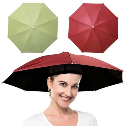 YANGSHINE 2 x Regenschirmhut mit Gummiband, Outdoor-Angelschirm, faltbar, Kopfbedeckung, Regenschirmhut, Farbe: Nr. 8, 69 cm