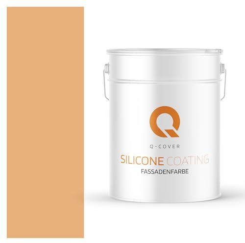 Q-COVER Fassadenfarbe 10 L Pfirsich Silikonharz Fassadenfarbe Außen Wandfarbe Wetterfest