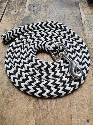 Jumbo Führstrick mit Karabiner Silber, schwarz Natur, 2m