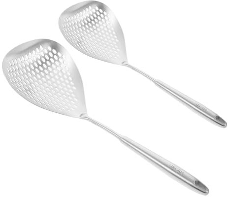 Cabilock Set Di 2 Cucchiai in Acciaio Inossidabile Per Scolapasta Schiumarola Per Scolapasta Da Cucina Facili Da Pulire Robusti