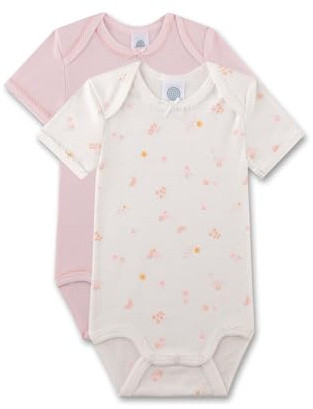 Sanetta body (dubbelpack) off-white | högkvalitativ och hållbar body för pojkar av ekologisk bomull. Innehåll: Uppsättning av 2 babybody, Beige, 80