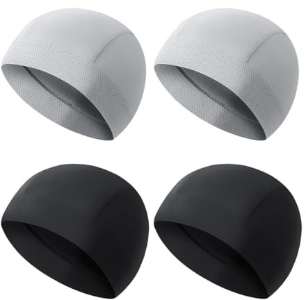 ChauLanBow 4 Stück Fahrradmütze Unter Helm, Herren Fahrrad Mütze, Unterziehmütze Fahrradhelm, Fahrrad Cap, Radmütze, Cycling Cap, Laufmütze, Unterhelmmütze Sommer, Fahrrad Kappe Herren