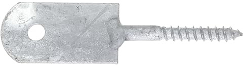 Alberts 843540 Zaunriegelhalter mit Holzgewinde | feuerverzinkt | zum Anschrauben | 120/8 x 60 mm | 20er Set