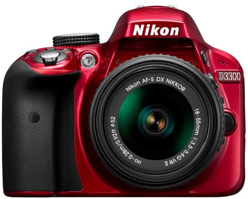 Nikon D3300 Digital SLR Camera (24.2 MP, 3 inch LCD) - Red (Renewed)