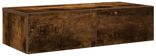 vidaXL Wandregal mit Schubladen Räuchereiche 60x26,5x15 cm