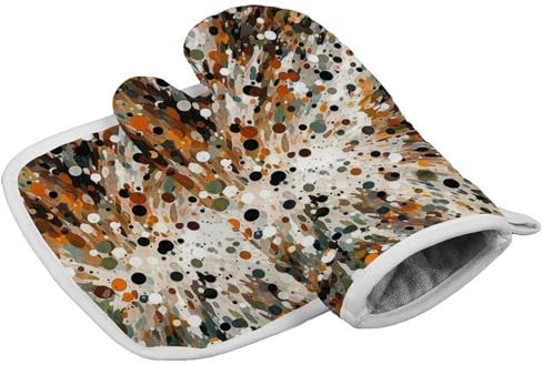 Gants de cuisine personnalisés résistants à la chaleur pour femme - Motif pois différents