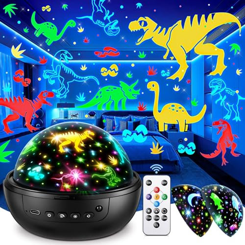 Dinosaur Toys for Boys | 3HD Films & 31 Colors &3 Brightness & 360° Rotate & Timer | Dinosaur Toys for 2 Year Old Boy Baby Light Projector Sensory Light 1-9 Year Old Birthday Gifts Christmas Gifts