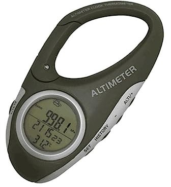 JOINPAYA Höhenmesser Karabiner Barometer Handthermometer Für Outdoor Aktivitäten Tragbar Leicht Langlebig Multifunktional Für Bergsteiger Und Naturfreunde