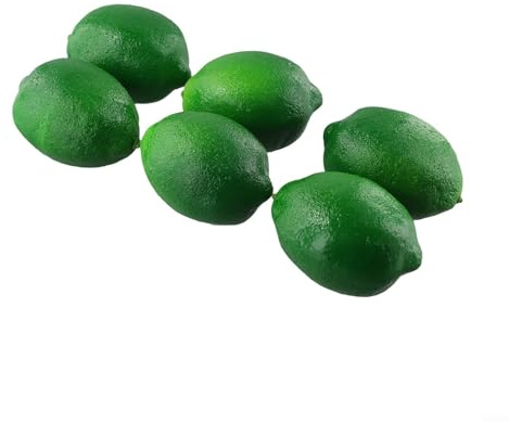 Home Decor Essentials - Limas artificiales de frutas y limones para exhibiciones creativas, 6 unidades