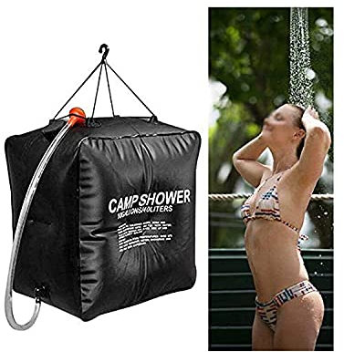 Tragbarer Solar-Wassersack für Outdoor, Camping, Wandern, mit umschaltbarem Schlauch, Duschkopf, Klettern, Trinkausrüstung, 40 l