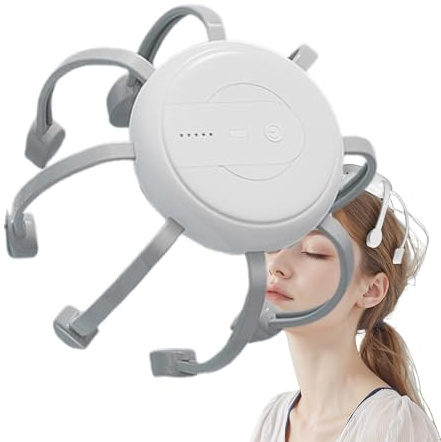 Masseur électrique du cuir chevelu - Grattoir automatique à 360 ° avec 8 griffes amovibles - Appareil de massage vibrant rechargeable pour la relaxation des tissus profonds, portable et étanche