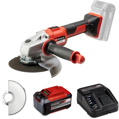 Einhell Professional Akku-Winkelschleifer AXXIO 18/150 Power X-Change (18 V, 700 W, 150 mm Scheibendurchmesser, 40 mm Schnitttiefe, Brushless, Softstart, inkl. Trennscheibe, inkl. 5,2 Ah Akku & Ladege