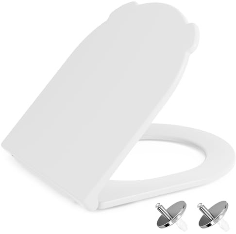 NeoArt Soft Close Toilet Seat – Durable, Environmentally Friendly Urea-Formaldehyde Resin & Fade-Resistant with Quick Release Design for Easy Clean, Universal Fit with Easy Top Fixing, D-Shape