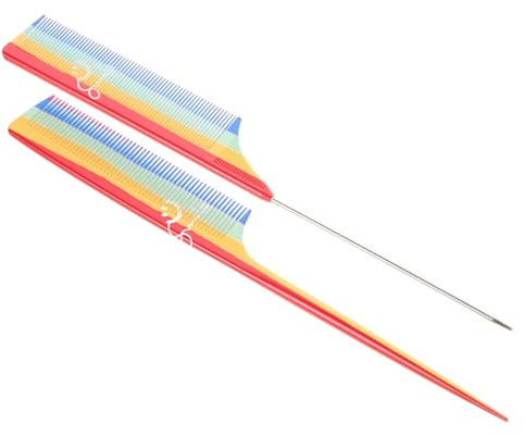 Healeved 2 Pezzi Pettine a Topo in Plastica Pettine a Denti Per Separare e Cotonare i Chioma Strumento Per Parrucchieri e Personale e Portatile Adatto Per Donne e Adolescenti