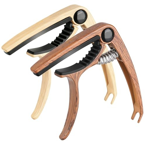 2er Set in Dunkel- und Hellbraun, Capo Gitarre, kapodaster capo, Kapodaster für Gitarre, Ideal für Akustik- und E-Gitarren, Präzisionswerkzeug für Musiker