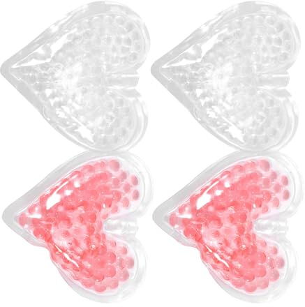 Yardenfun Herzförmige Gel Kühlakkus 8cm 4 Stück Wiederverwendbar Kalt Warm Kompresse Für Schmerztherapie Sportverletzungen Alltag