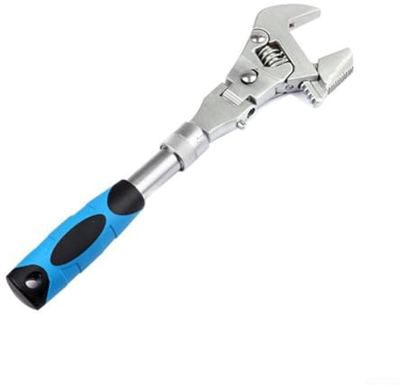 Chiave inglese retrattile multifunzione 5 in 1 da 25,4 cm con testa telescopica e chiave pieghevole a 180° per acqua, elettricità (insaccata)