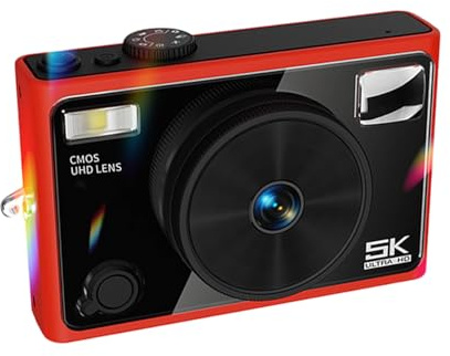 64MP 5K Fotocamera Digitale Doppio Obiettivo con Autofocus e Filtro di Bellezza 5K 4608x2560 per Immagini Chiaramente Video Blogging Bambini e Adulti Camera