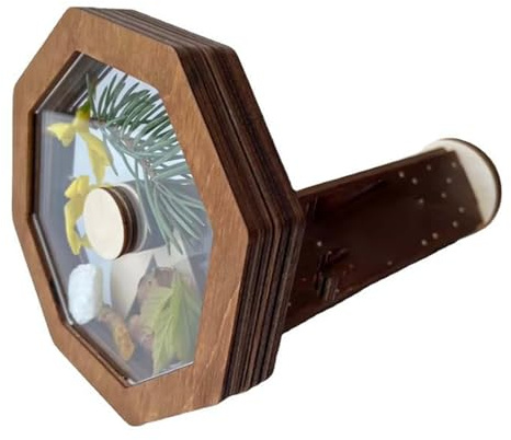 Generisch DIY Kaleidoskop Set, Holz Kaleidoskop, Befüllbares Spielzeug Handgemachte Nostalgische Kinder Educational to-ys,Classic Magic Rotating Kaleidoscope Making Set for Nature Lovers Birthday