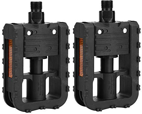 Yctze Pédales de Vélo Pliantes en Plastique Durable - Pédales Adaptées avec Conception sans Clip, Réflecteurs et Mécanisme de Pliage - Rangement Pratique, Matériau en Nylon Léger - Paquet de 2