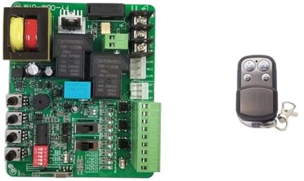 Abridor de portón corredizo, Placa de Motor puerta corredera 220V/110V con parada lenta, cierre automático, Control remoto 433MHz y placa móvil(PCB 4 remote 220V)