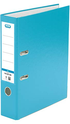 Elba Rado Top Classeur à 2 anneaux avec levier, format folio, dos 80 mm, revêtement extérieur en plastique, couleur turquoise