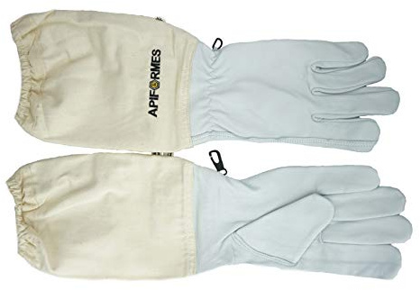 APIFORMES Imker Handschuhe aus Ziegenleder und Baumwolle - leicht Grau | Echtes Leder | Bienen Schtichschutz | Imker | Imkereibedarf | M