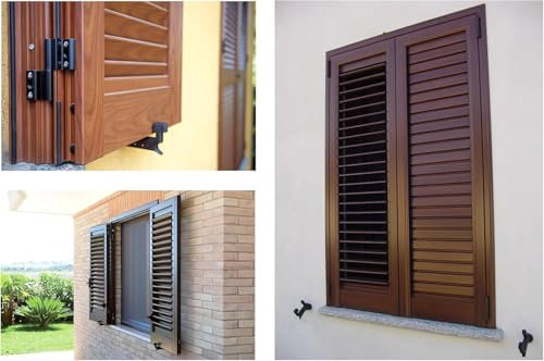 Ferma Imposte Automatico - Per Infissi da 40-58 mm - Blocca Scuri e Persiane - Tassello incluso 6x70 mm - Grillo. 4 pezzi.