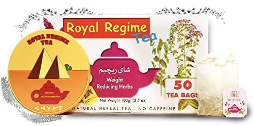 ROYAL THÉ REGIME DETOX / THÉ MINCEUR PERTE DE POIDS / EN CADEAU SA SOUS TASSE ROYAL TEA REGIME / TISANE EGYPTIENNE AMAIGRISSANTE / PREPARATION LAXATIVE AMINCISSANTE/ 50 sachets de 2 gr