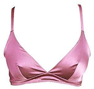 SilRiver Bralette Donna in Seta Morbida - Reggiseno Senza Ferretto con Raso Liscio, Morbido e Traspirante, Senza Foderina (Viola Chiaro, S)