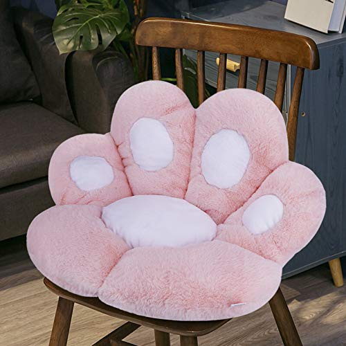 FakeFace Katze Pfot Rückenkissen Sitzkissen Cute Cat Paw Stuhlkissen Plüsch Komfort Sitzpolster Büro Lazy Warm Bett Tatami Bodenkissen für Home Office, Pink